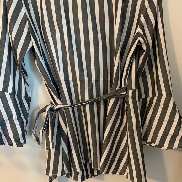 Banana Republic | Striped Wrap Blouse - Picture 5 of 10
